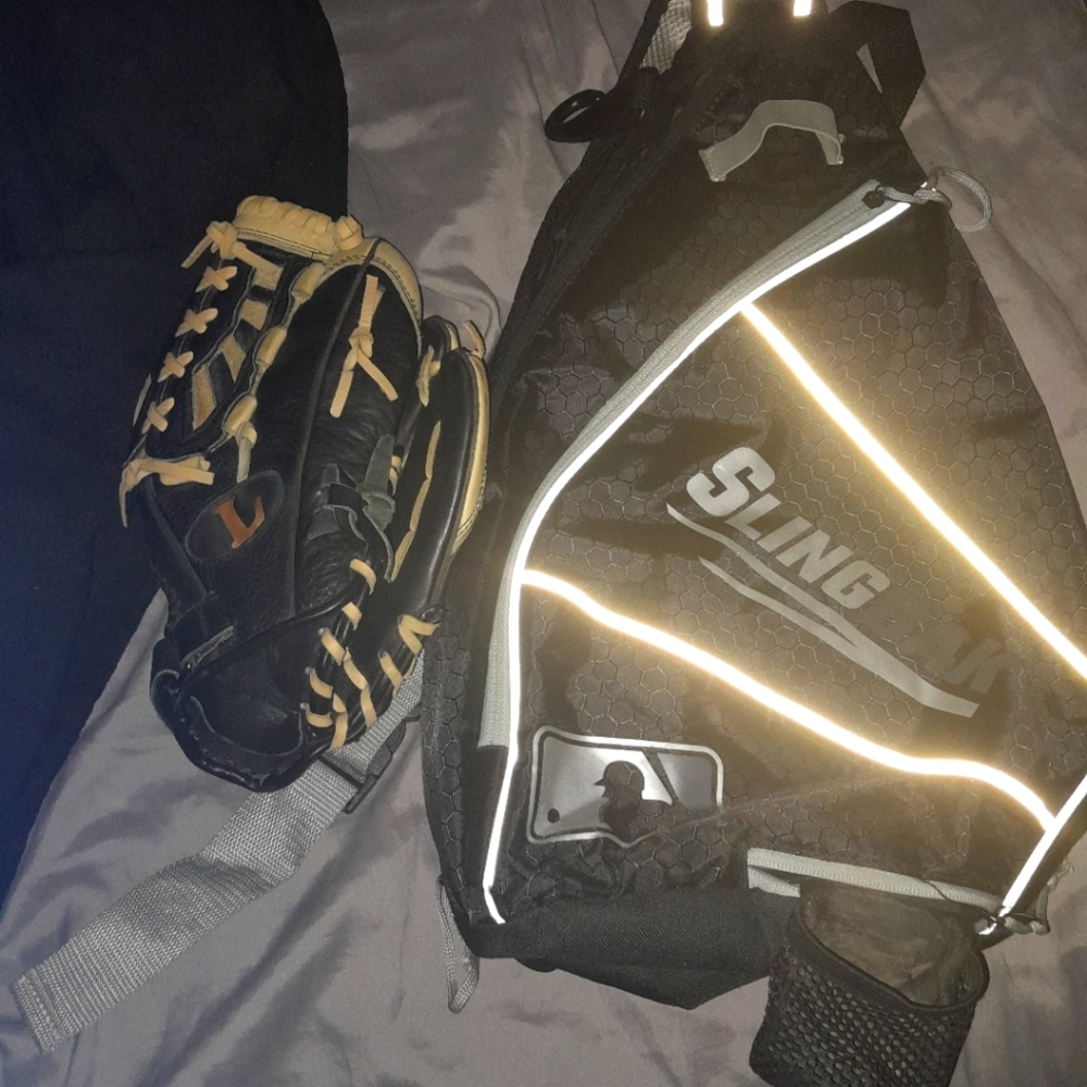 Baseball bag and glove